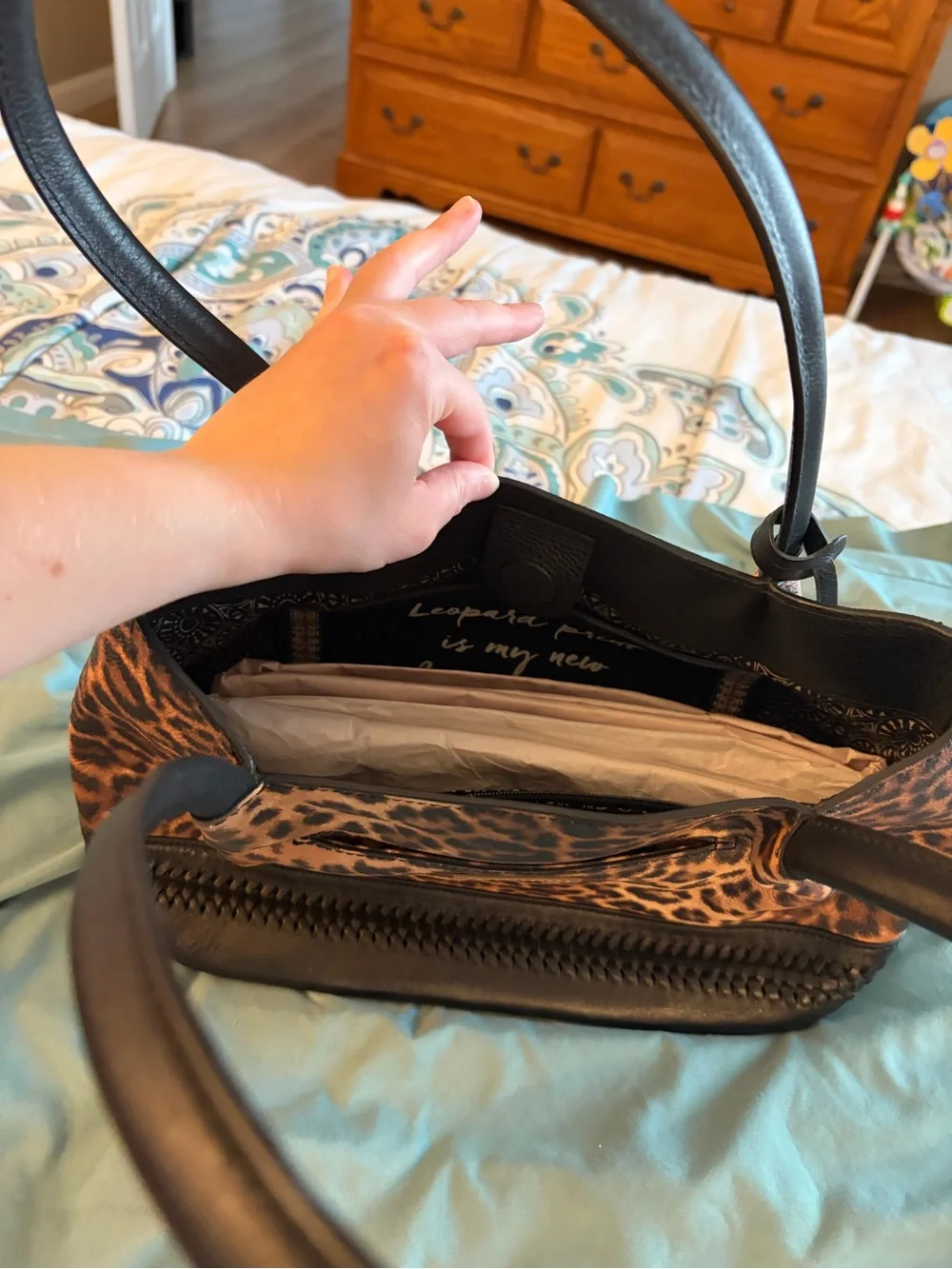 Brighton Africa Stories Leopard Handbag with Matching Wallet